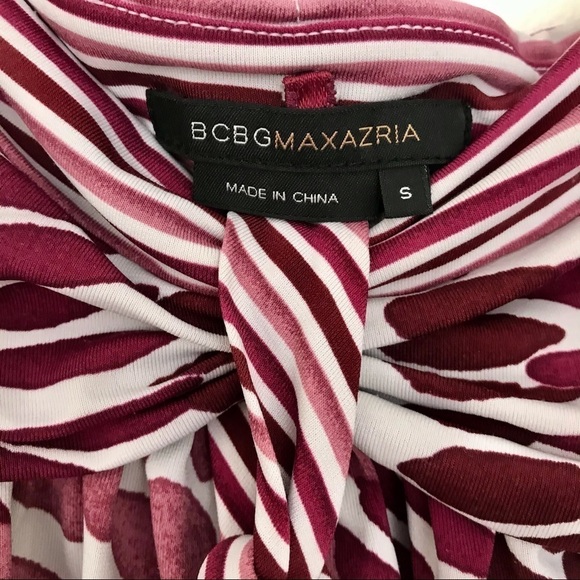 BCBG Maxazria Strapless Purple and Ivory Tropical Print Tube Halter Dress. Sz S - Picture 5 of 6